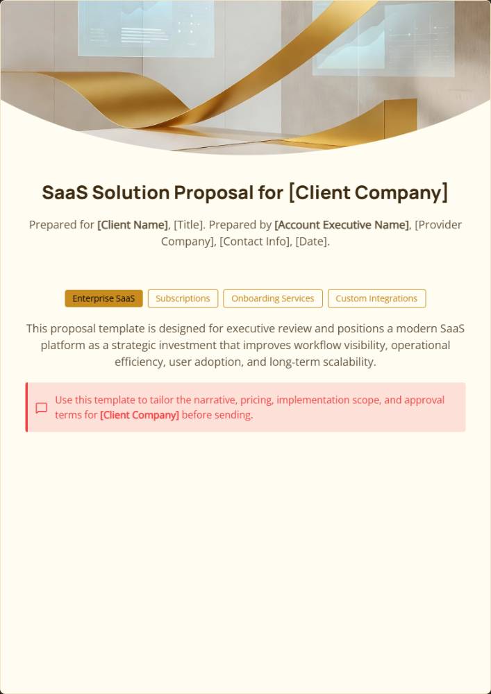 Enterprise SaaS Solution Proposal Template