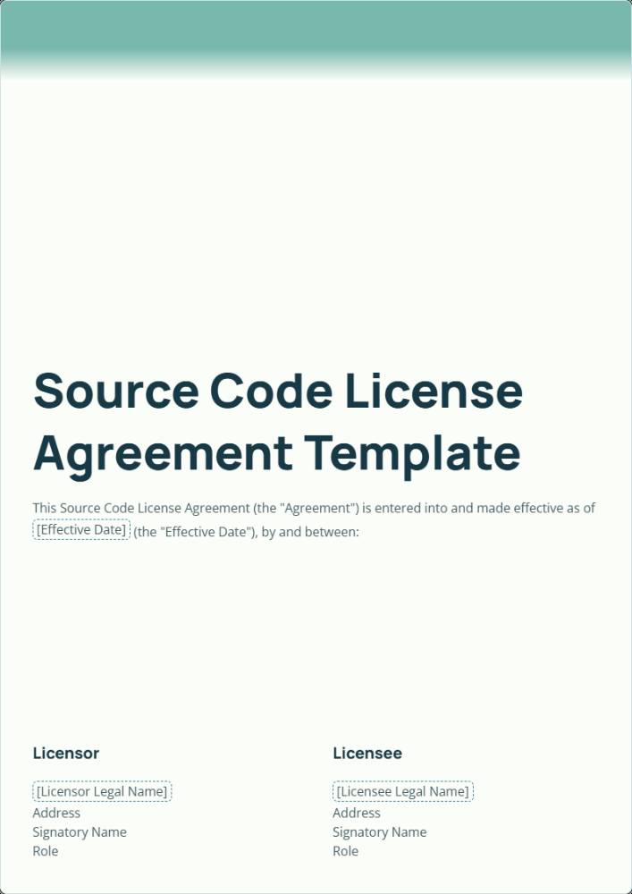 Source Code License Agreement Interface Template