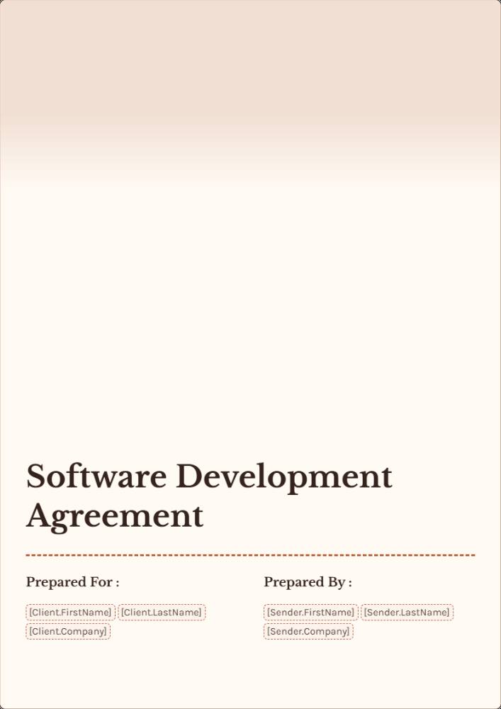 Software Development Agreement Template