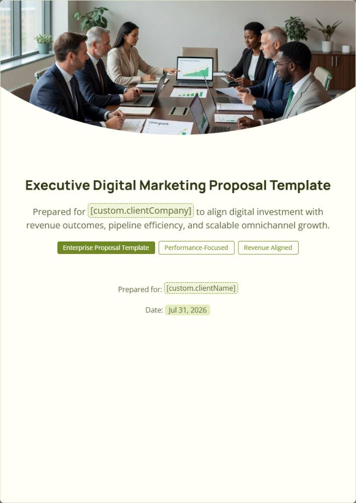 Executive Digital Marketing Proposal Template
