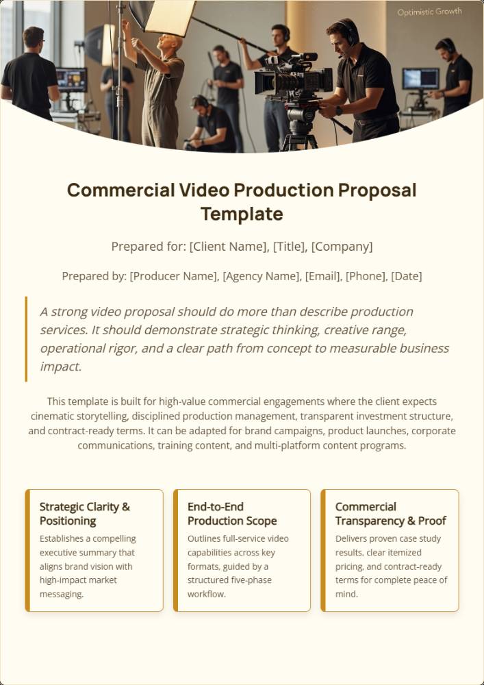 Commercial Video Production Proposal Template