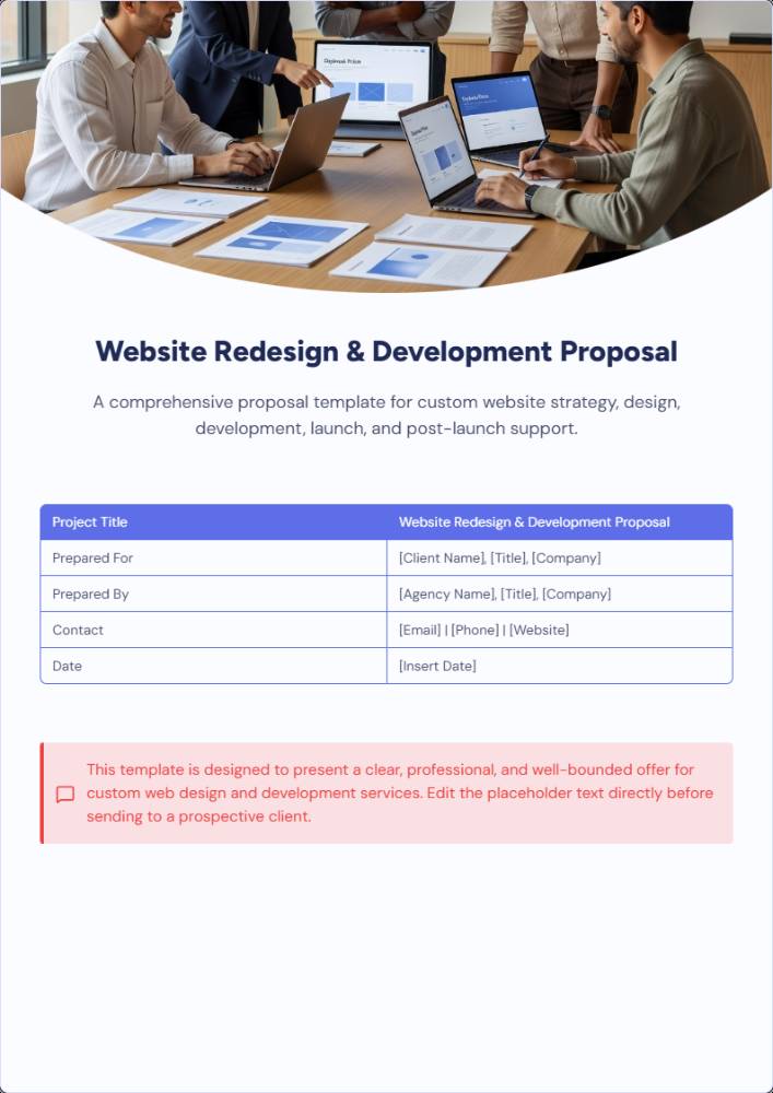 Website Redesign and Development Proposal Template
