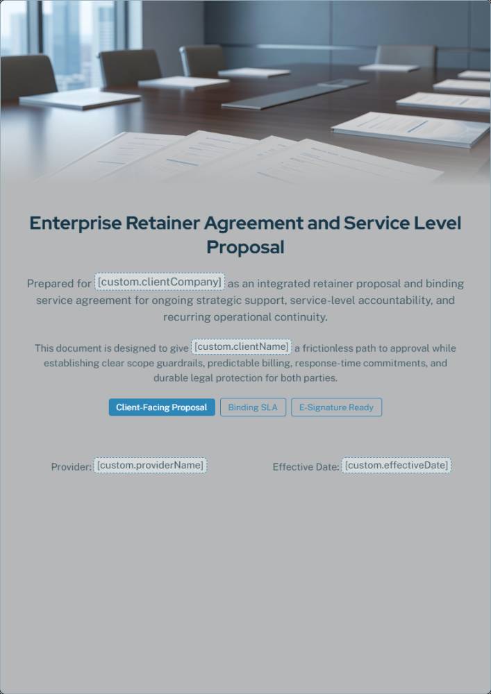 Enterprise Retainer Agreement and Service Level Proposal