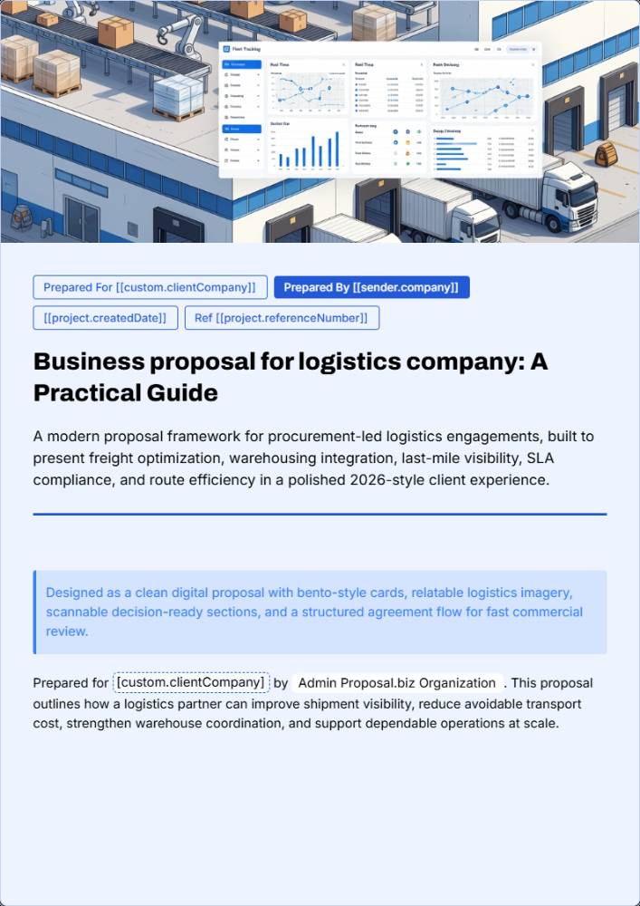 Business Proposal for Logistics Company Practical Guide