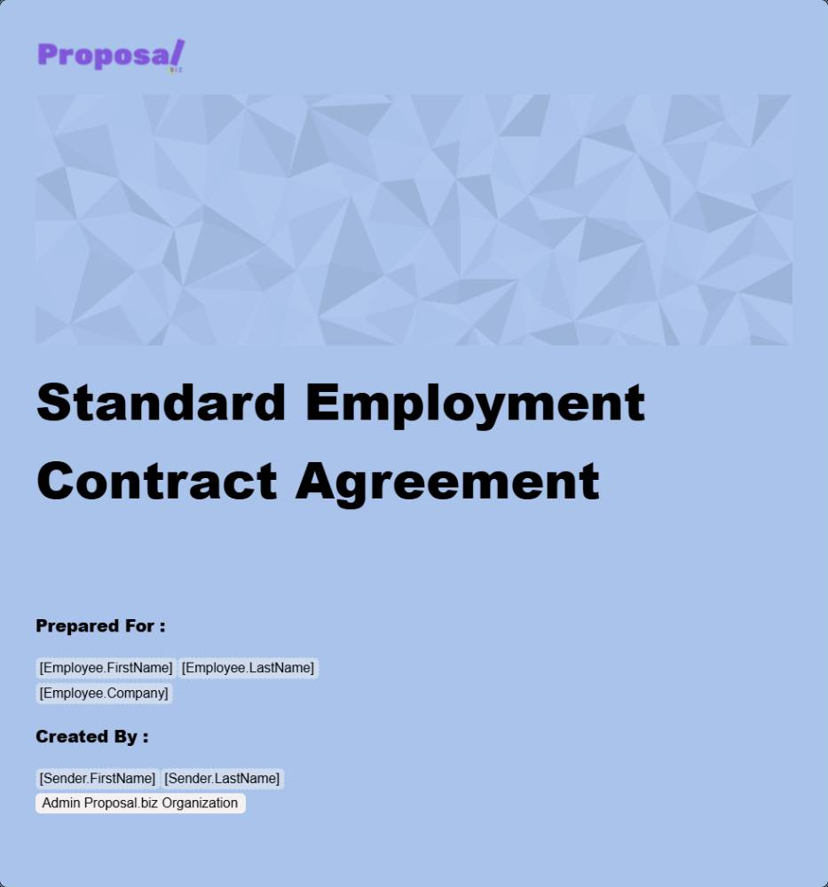 Standard Employment Contract Agreement