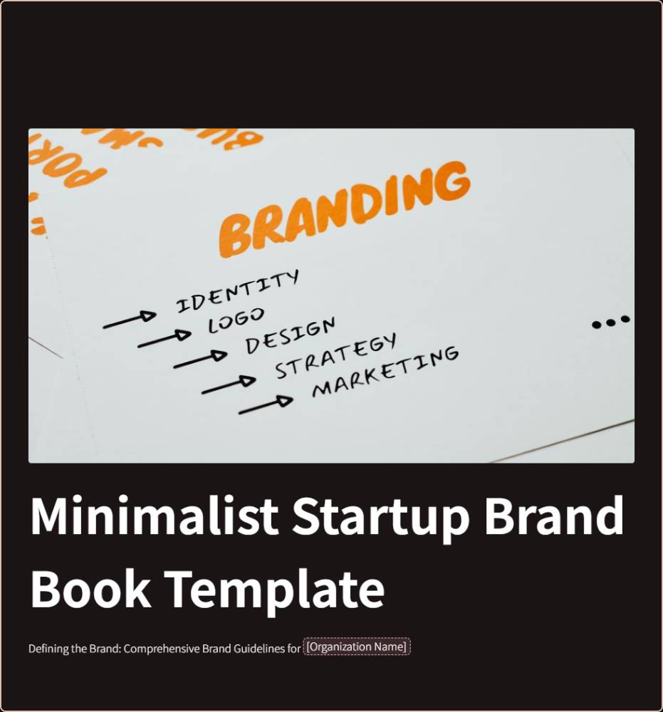 Minimalist Startup Brand Book Template