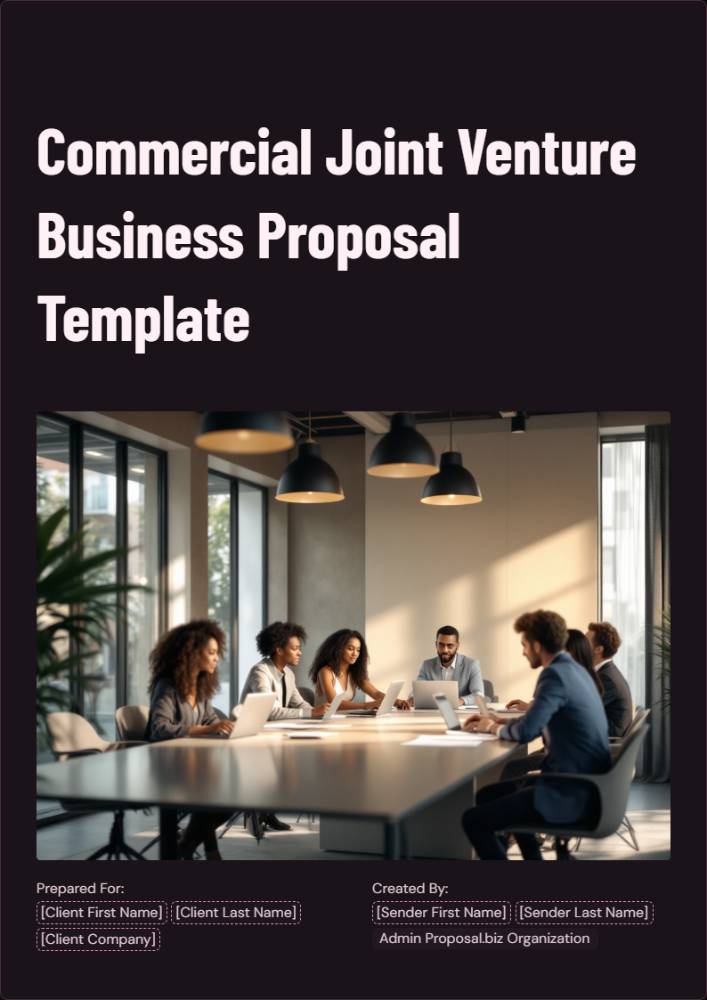 Commercial Joint Venture Business Proposal Template