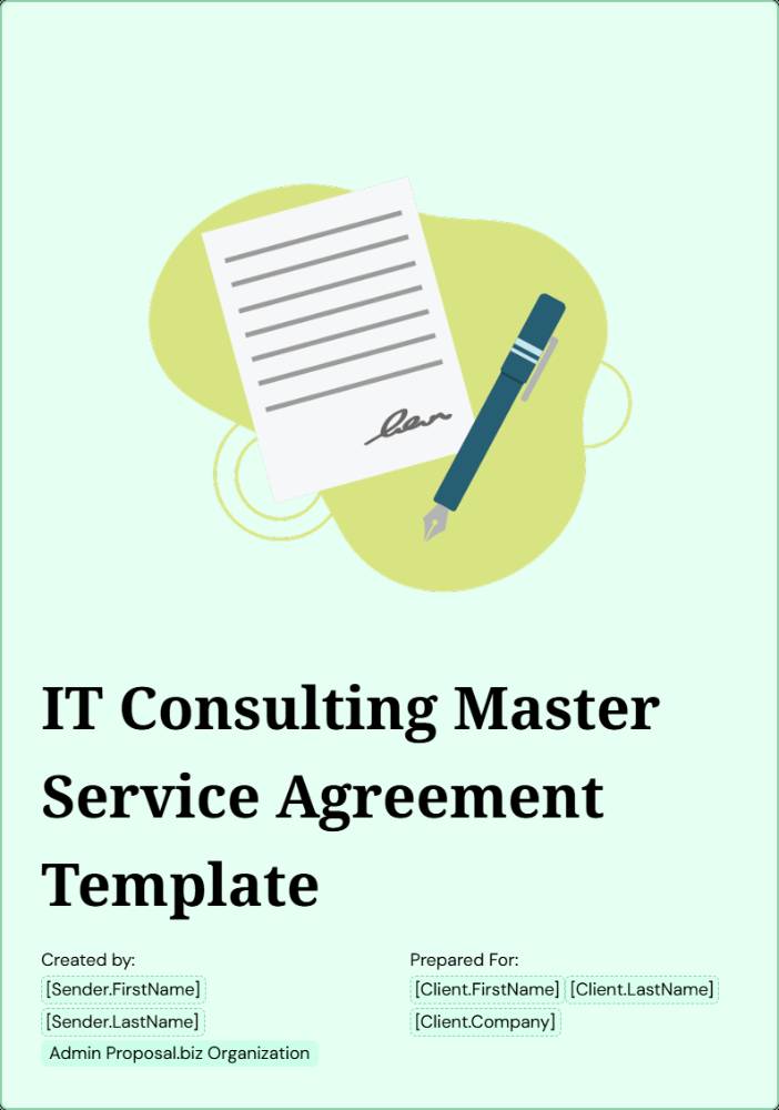 IT Consulting Master Service Agreement Template