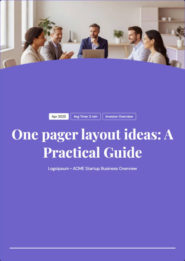 One Pager Layout Ideas: A Practical Guide