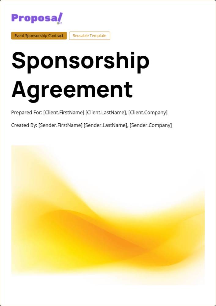 Standardized Sponsorship Agreement Template